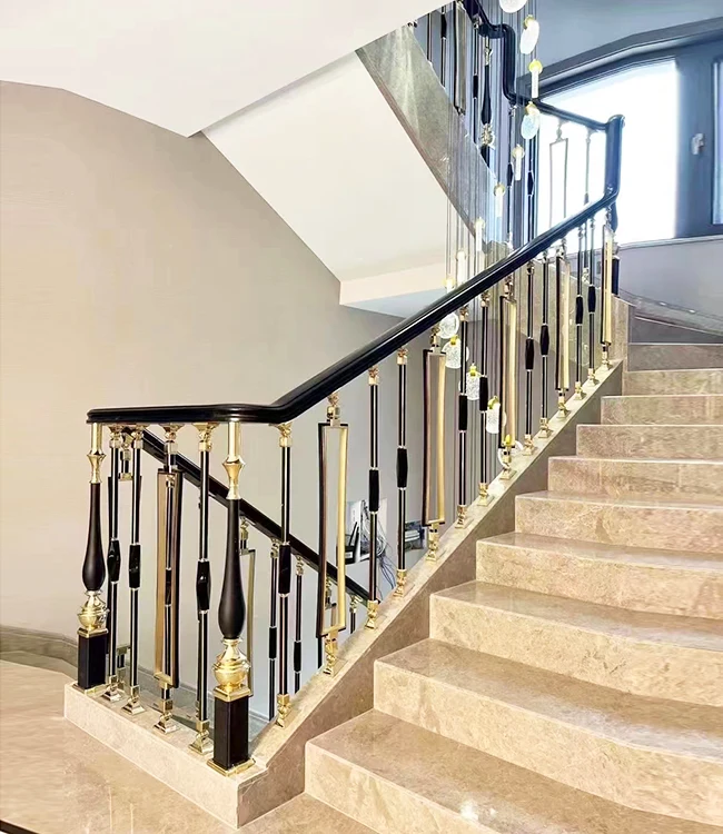 Marangyang Design Aluminum Carved Stair Railing